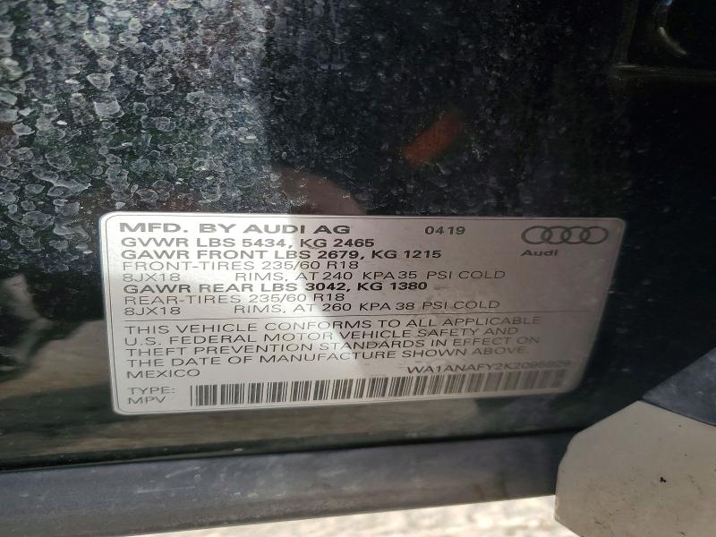 Продажа на аукционе авто 2019 Audi Q5, vin: WA1ANAFY2K2095929, номер лота: 46470176