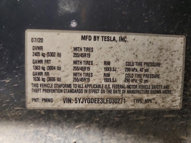 Aukcja sprzedaży 2020 Tesla Model Y, vin: 5YJYGDEE3LF030271, numer aukcji: 46277006
