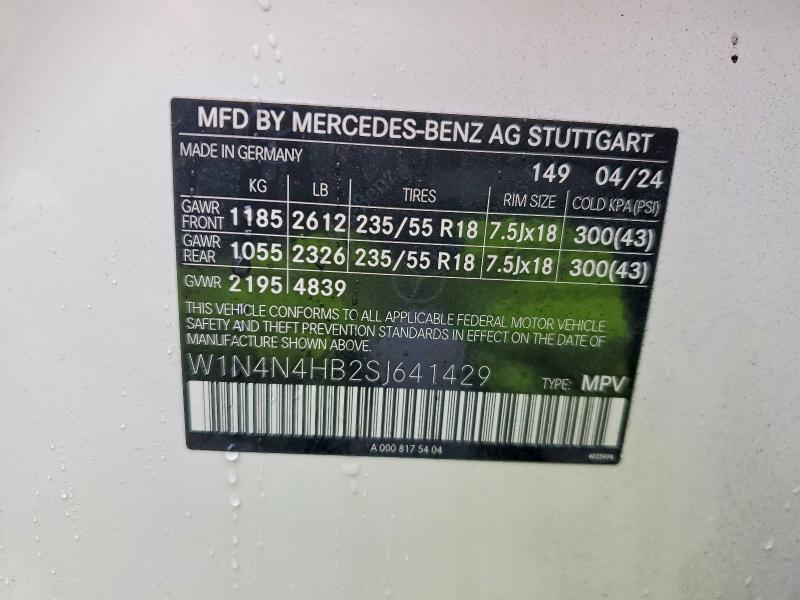 2025 Mercedes-benz Gla მანქანა იყიდება აუქციონზე, vin: W1N4N4HB2SJ641429, აუქციონის ნომერი: 77923215