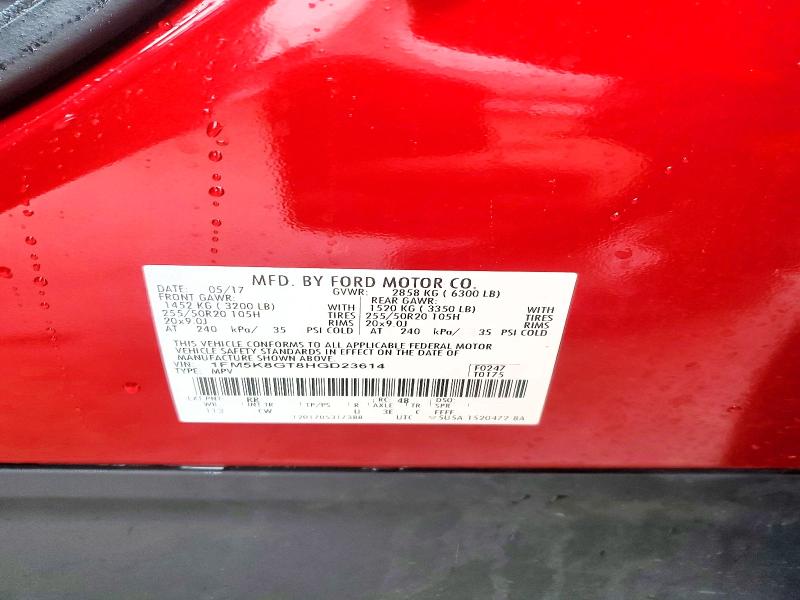 Продаж на аукціоні авто 2017 Ford Explorer, vin: 1FM5K8GT8HGD23614, номер лоту: 79278305