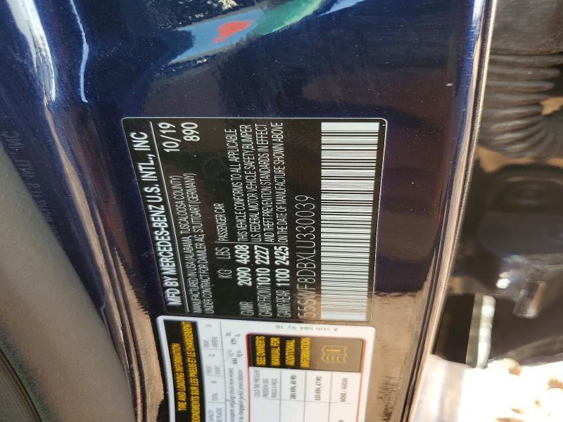 47813766 :رقم المزاد ، 55SWF8DBXLU330039 vin ، 2020 Mercedes-benz C مزاد بيع