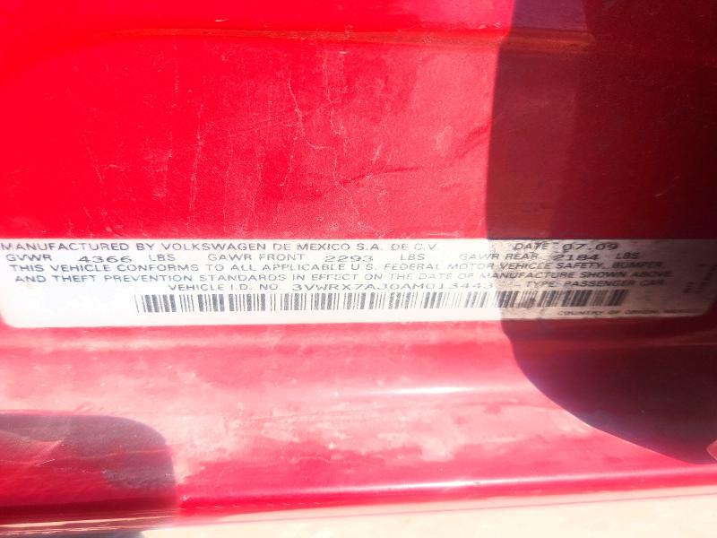 Продажа на аукционе авто 2010 Volkswagen Jetta, vin: 3VWRX7AJ0AM013443, номер лота: 46240546