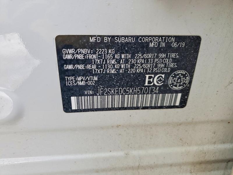 Aukcja sprzedaży 2019 Subaru Forester, vin: JF2SKEDC5KH570134, numer aukcji: 79962235