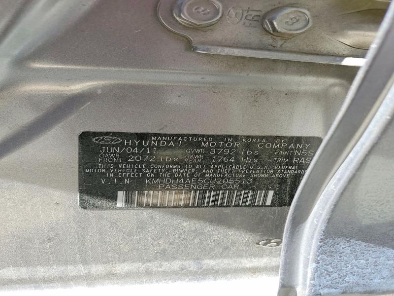Aukcja sprzedaży 2012 Hyundai Elantra, vin: KMHDH4AE5CU205513, numer aukcji: 79808145
