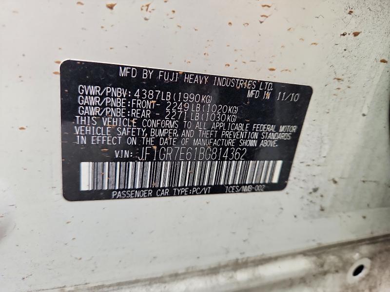Продажа на аукционе авто 2011 Subaru Impreza, vin: JF1GR7E61BG814362, номер лота: 46548506