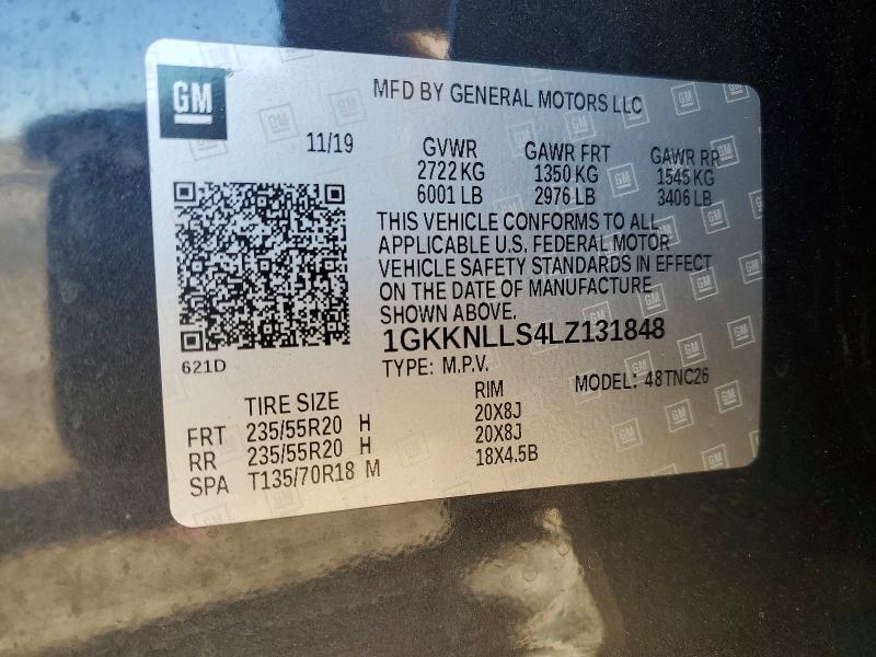 Aukcja sprzedaży 2020 Gmc Acadia, vin: 1GKKNLLS4LZ131848, numer aukcji: 45628096
