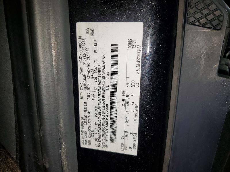Aukcja sprzedaży 2015 Ford Transit, vin: 1FTYR2CM4FKA72948, numer aukcji: 49509196