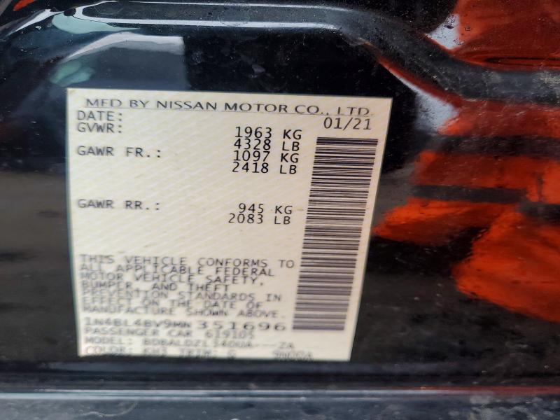 Продажа на аукционе авто 2021 Nissan Altima, vin: 1N4BL4BV9MN351696, номер лота: 45555626