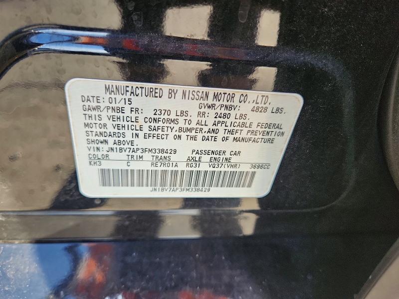 Продажа на аукционе авто 2015 Infiniti Q50, vin: JN1BV7AP3FM338429, номер лота: 79742425