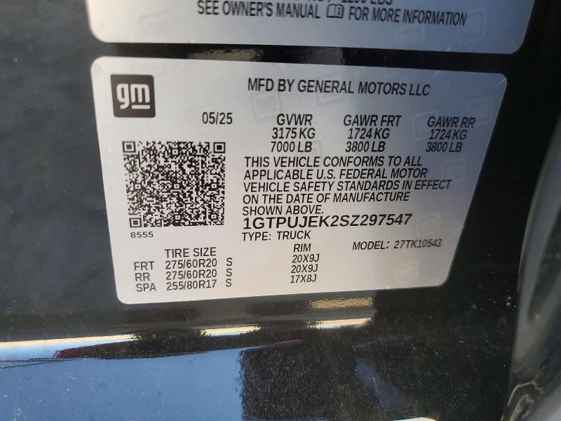Продажа на аукционе авто 2025 Gmc Sierra, vin: 1GTPUJEK2SZ297547, номер лота: 47037016