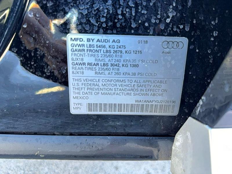 45456456 :رقم المزاد ، WA1ANAFY0J2128196 vin ، 2018 Audi Q5 مزاد بيع