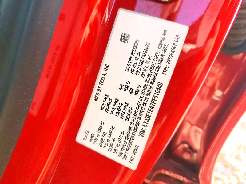 Aukcja sprzedaży 2023 Tesla Model 3, vin: 5YJ3E1EA7PF516440, numer aukcji: 46682686