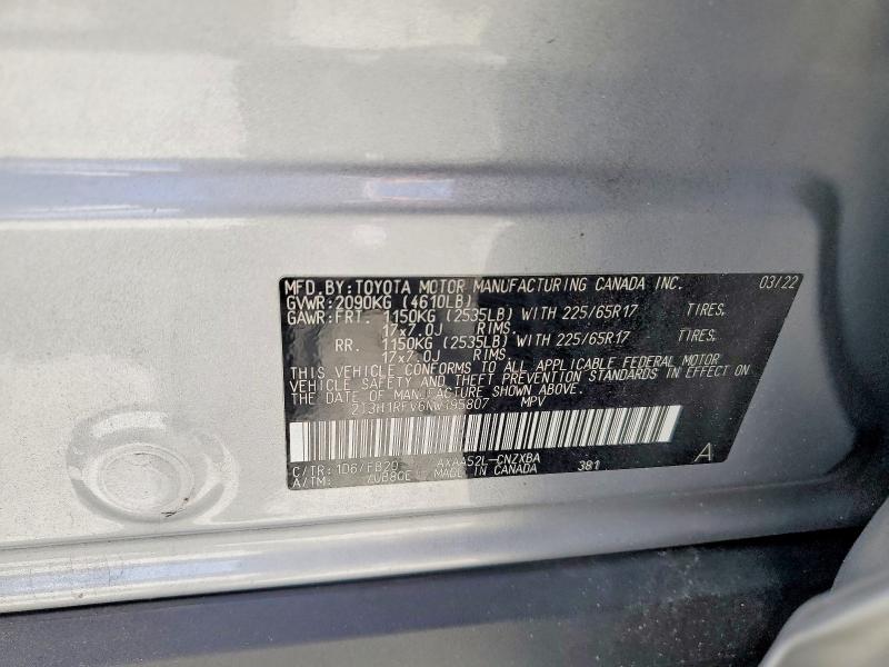 Продажа на аукционе авто 2022 Toyota Rav4, vin: 2T3H1RFV6NW195807, номер лота: 48156236