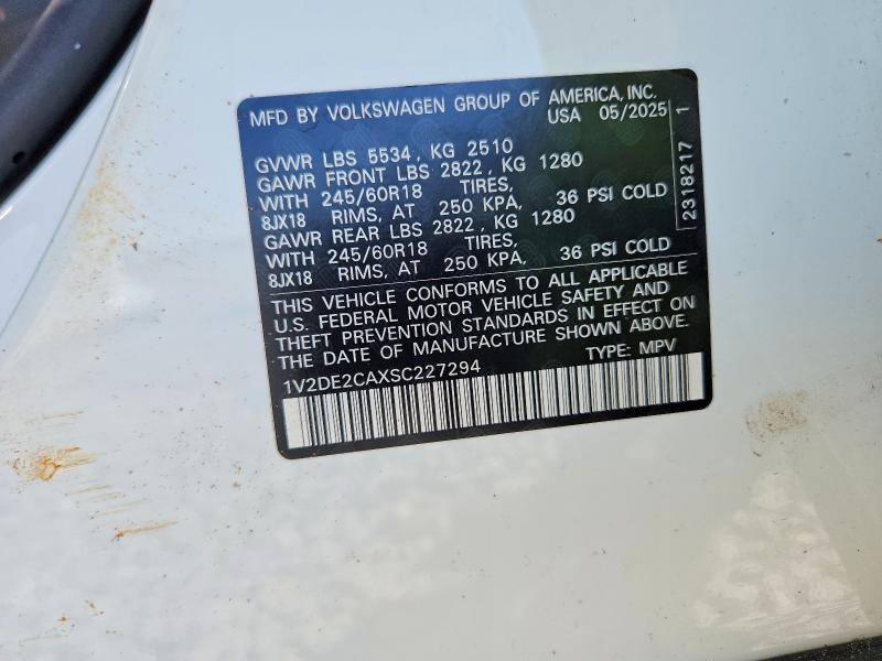 79516755 :رقم المزاد ، 1V2DE2CAXSC227294 vin ، 2025 Volkswagen Atlas Cross Sport مزاد بيع