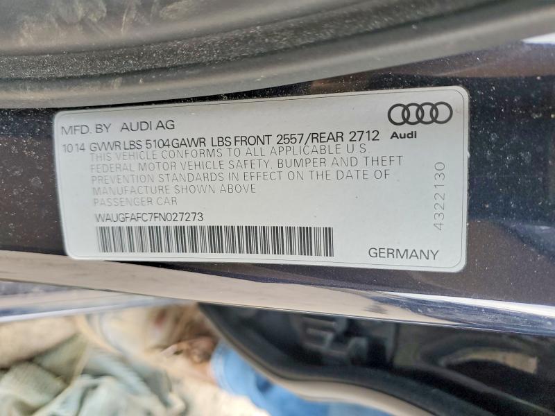 Продажа на аукционе авто 2015 Audi A6, vin: WAUGFAFC7FN027273, номер лота: 47409066