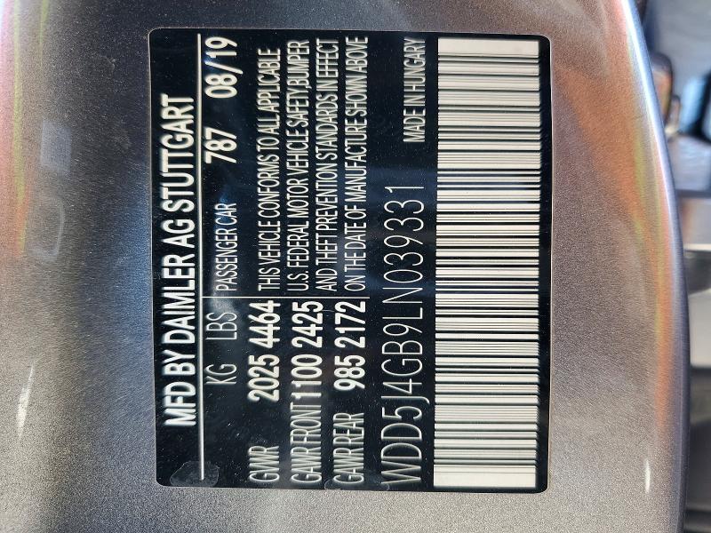Aukcja sprzedaży 2020 Mercedes-benz Cla, vin: WDD5J4GB9LN039331, numer aukcji: 45728536