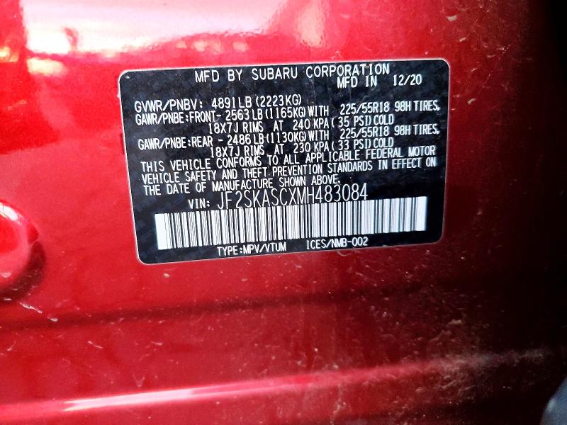 Продажа на аукционе авто 2021 Subaru Forester, vin: JF2SKASCXMH483084, номер лота: 45835216