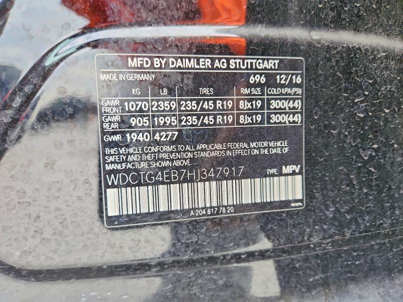 Auction sale of the 2017 Mercedes-benz Gla, vin: WDCTG4EB7HJ347917, lot number: 46998336