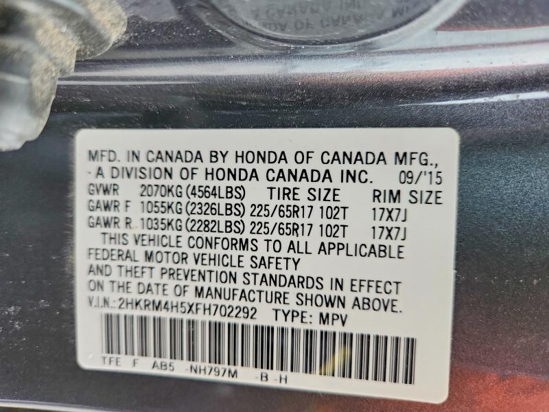 Aukcja sprzedaży 2015 Honda Cr-v, vin: 2HKRM4H5XFH702292, numer aukcji: 47388106