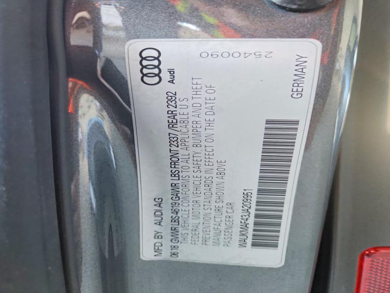 Продажа на аукционе авто 2018 Audi A4, vin: WAUKMAF43JA209951, номер лота: 46547756