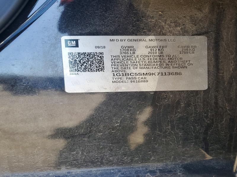 Aukcja sprzedaży 2019 Chevrolet Cruze, vin: 1G1BC5SM9K7113686, numer aukcji: 46436146