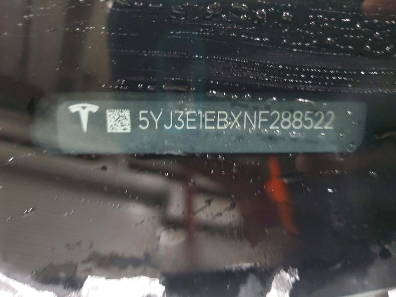 79089645 :رقم المزاد ، 5YJ3E1EBXNF288522 vin ، 2022 Tesla Model 3 مزاد بيع