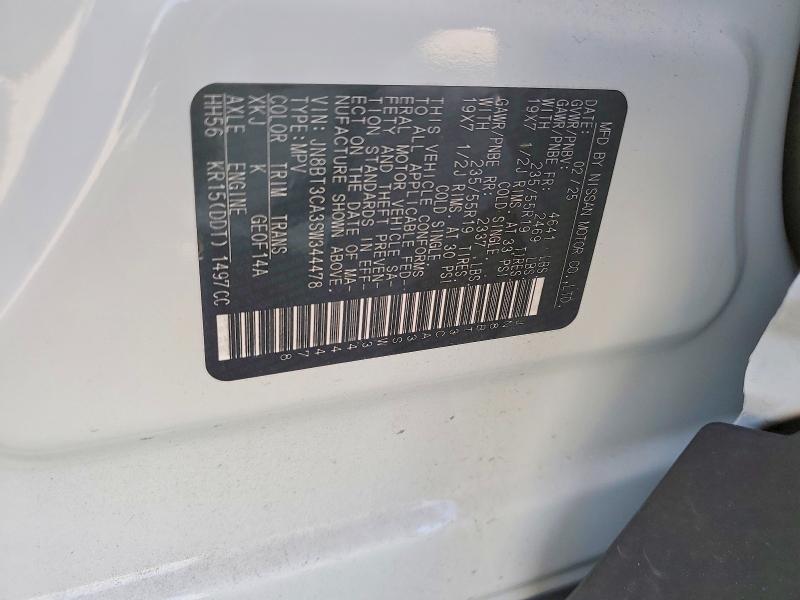 46923196 :رقم المزاد ، JN8BT3CA3SW344478 vin ، 2025 Nissan Rogue مزاد بيع