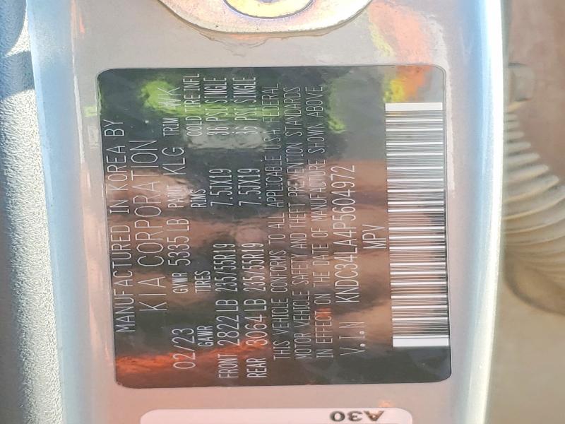 Aukcja sprzedaży 2023 Kia Ev6, vin: KNDC34LA4P5604972, numer aukcji: 41888666