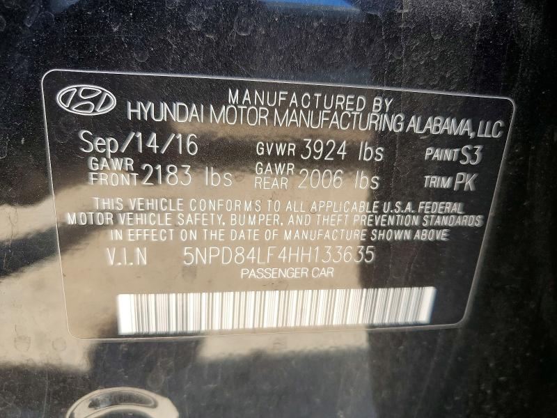2017 Hyundai Elantra მანქანა იყიდება აუქციონზე, vin: 5NPD84LF4HH133635, აუქციონის ნომერი: 46891796