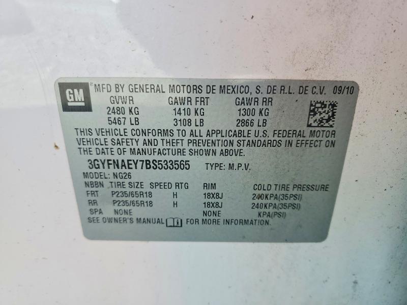 Aukcja sprzedaży 2011 Cadillac Srx, vin: 3GYFNAEY7BS533565, numer aukcji: 46485966