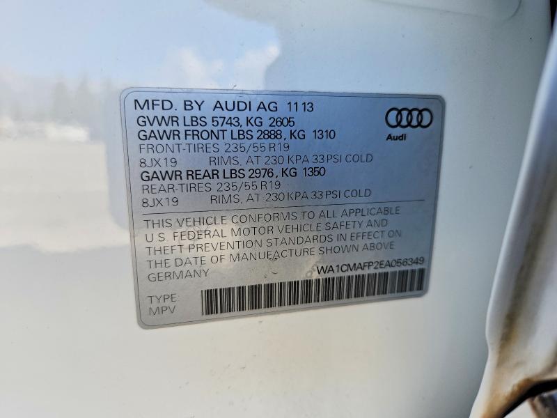 Aukcja sprzedaży 2014 Audi Q5, vin: WA1CMAFP2EA056349, numer aukcji: 41784646