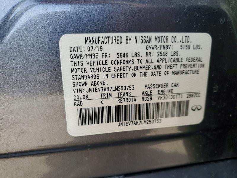 Продажа на аукционе авто 2020 Infiniti Q50, vin: JN1EV7AR7LM250753, номер лота: 45516626