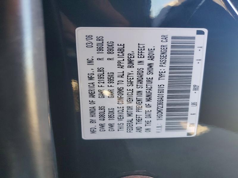 47238796 :رقم المزاد ، 1HGCM72366A016015 vin ، 2006 Honda Accord مزاد بيع