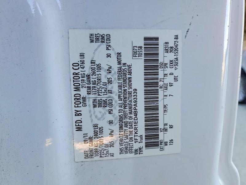 Продаж на аукціоні авто 2011 Ford Ranger, vin: 1FTKR1ED4BPA93339, номер лоту: 45763486