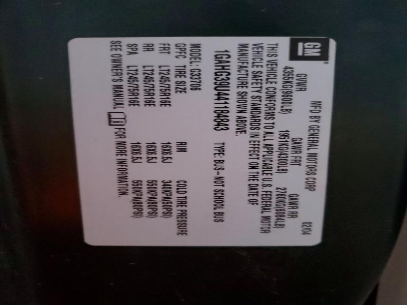 Aukcja sprzedaży 2004 Chev Express G3500, vin: 1GAHG39U441184843, numer aukcji: 45647696