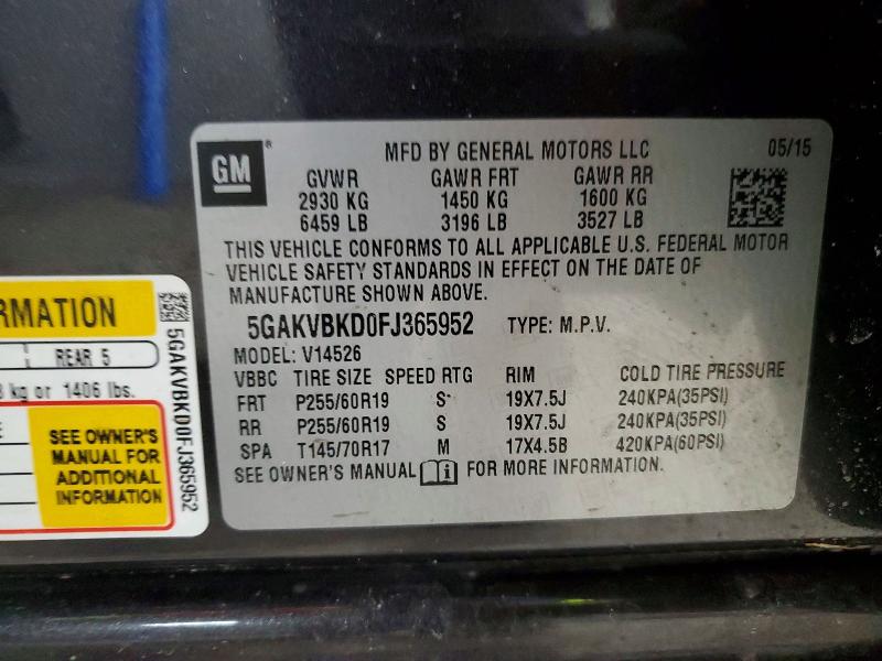 Aukcja sprzedaży 2015 Buick Enclave, vin: 5GAKVBKD0FJ365952, numer aukcji: 46364166
