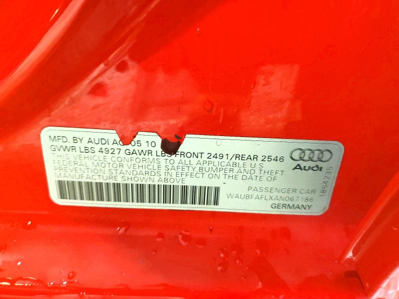 Продаж на аукціоні авто 2010 Audi A4, vin: WAUBFAFLXAN067186, номер лоту: 46836036