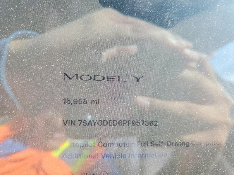 Aukcja sprzedaży 2023 Tesla Model Y, vin: 7SAYGDED6PF957362, numer aukcji: 47041566