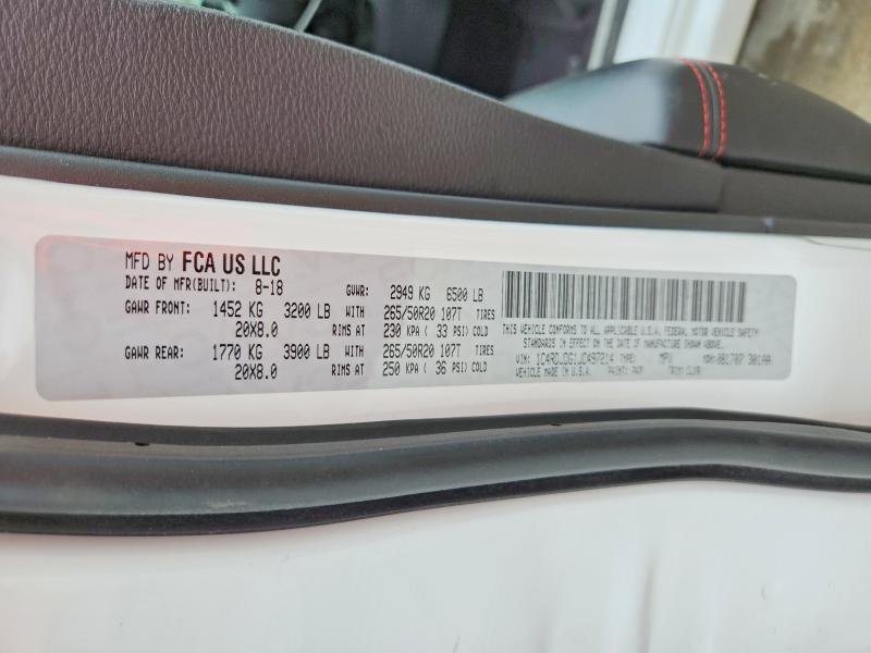 Продаж на аукціоні авто 2018 Dodge Durango, vin: 1C4RDJDG1JC497214, номер лоту: 48070916