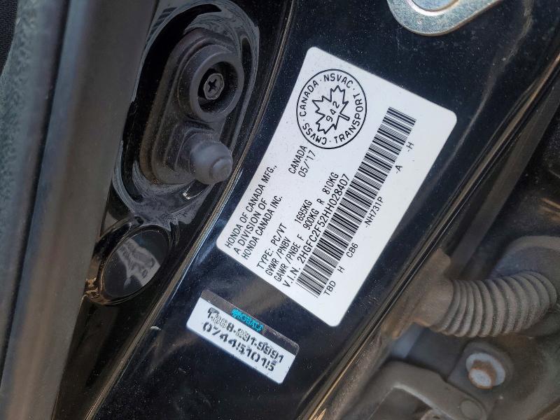 Aukcja sprzedaży 2017 Honda Civic, vin: 2HGFC2F52HH028407, numer aukcji: 46452836