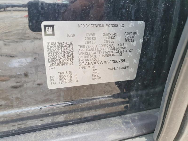 Aukcja sprzedaży 2019 Buick Enclave, vin: 5GAEVAKWXKJ300755, numer aukcji: 79944255