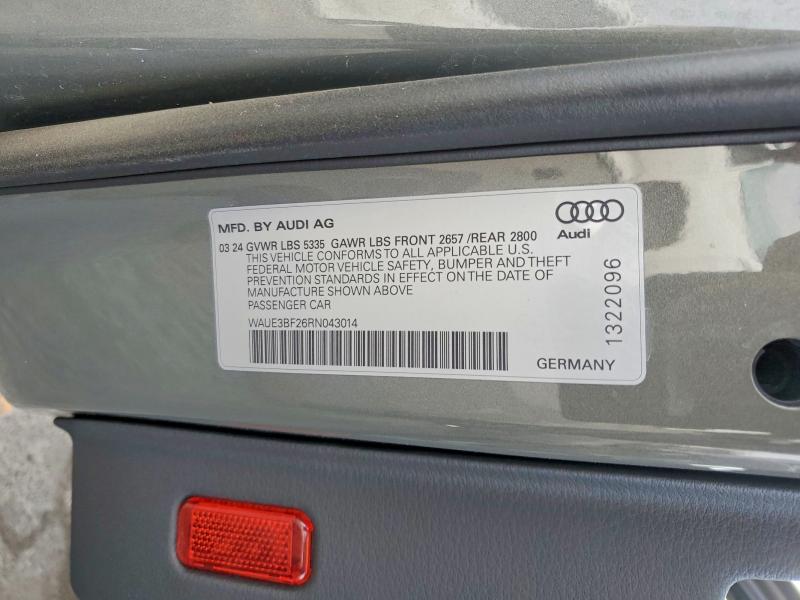 Aukcja sprzedaży 2024 Audi A6, vin: WAUE3BF26RN043014, numer aukcji: 46231726