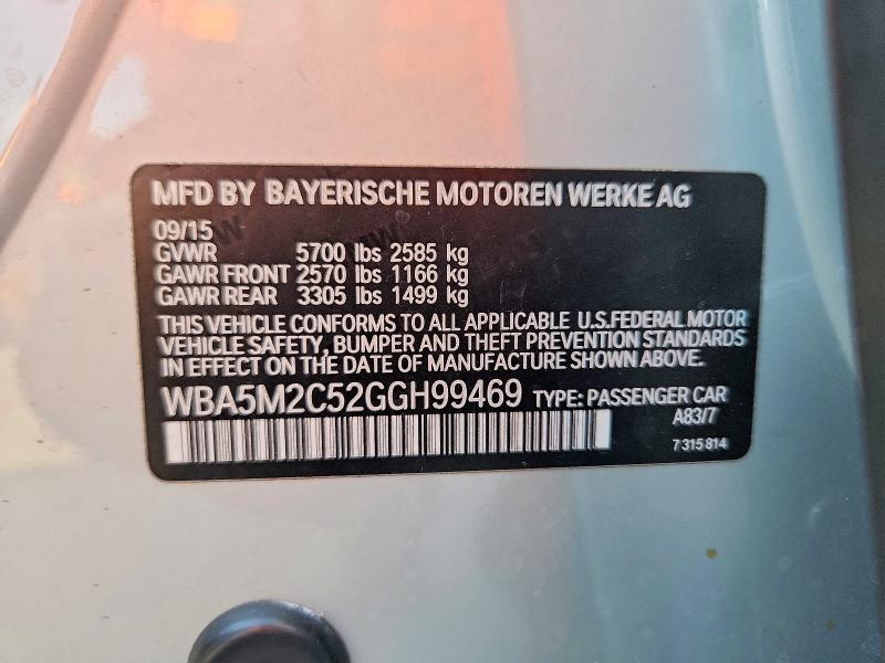 Продажа на аукционе авто 2016 Bmw 535, vin: WBA5M2C52GGH99469, номер лота: 47716256