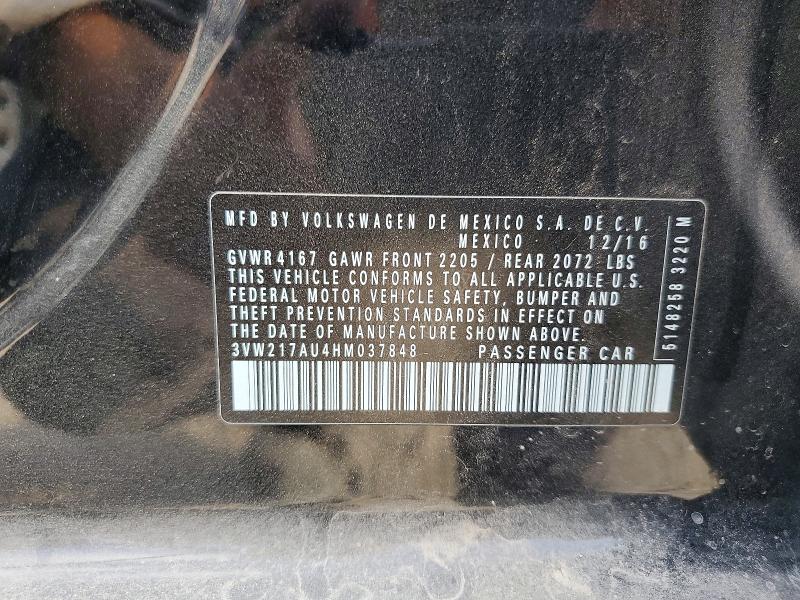 Aukcja sprzedaży 2017 Volkswagen Golf, vin: 3VW217AU4HM037848, numer aukcji: 42061026