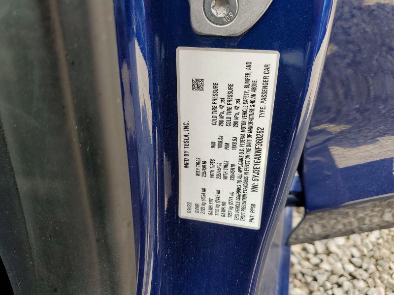 Продаж на аукціоні авто 2022 Tesla Model 3, vin: 5YJ3E1EAXNF360262, номер лоту: 79318735