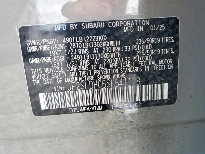 Aukcja sprzedaży 2025 Subaru Forester, vin: JF2SLDHC6SH541128, numer aukcji: 47394036