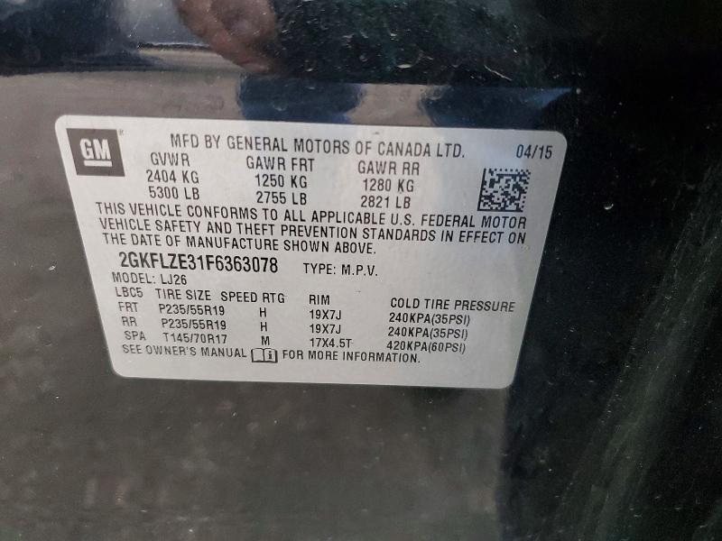 2015 Gmc Terrain მანქანა იყიდება აუქციონზე, vin: 2GKFLZE31F6363078, აუქციონის ნომერი: 79383475