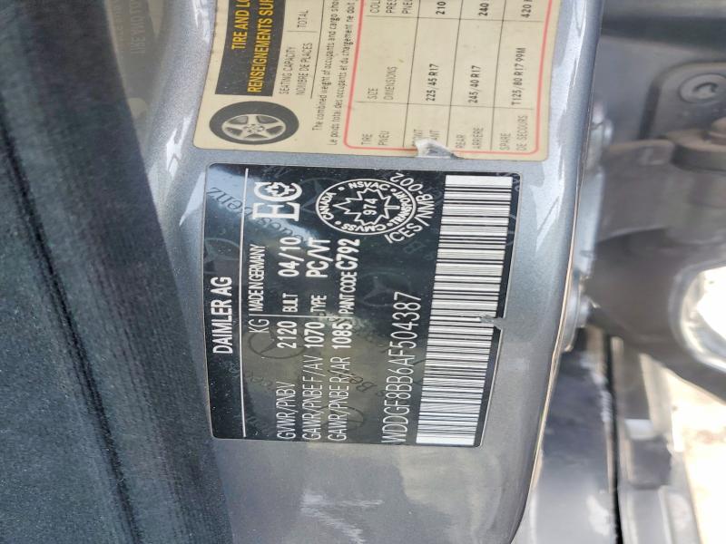 78058545 :رقم المزاد ، WDDGF8BB6AF504387 vin ، 2010 Mercedes-benz C مزاد بيع