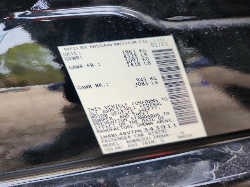 Aukcja sprzedaży 2023 Nissan Altima, vin: 1N4BL4BV7PN343911, numer aukcji: 79097425