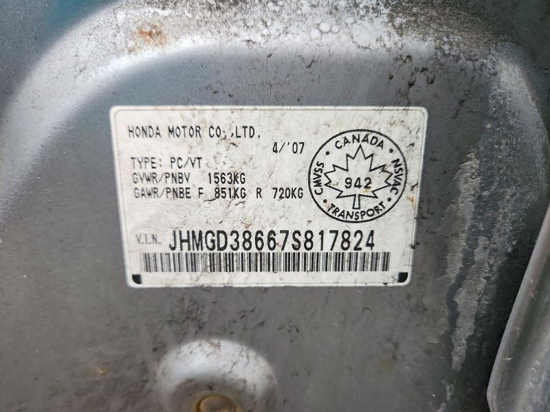 Aukcja sprzedaży 2007 Honda Fit, vin: JHMGD38667S817824, numer aukcji: 41749886